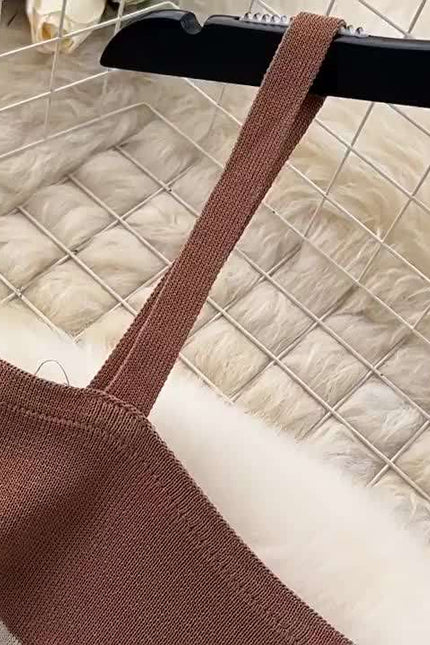 Striped Cardigan Coat Two-piece Dress for Women Vintage Charm Elegant Temperament Slimming Effect Sexy Form-fitting Maxi Dress