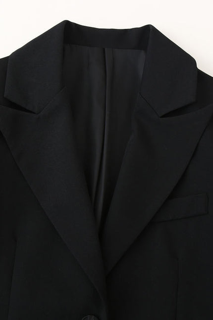 Black Color Long Sleeve Notched Collar Beading Single Button Casual Fashion blazer Jacket for Women