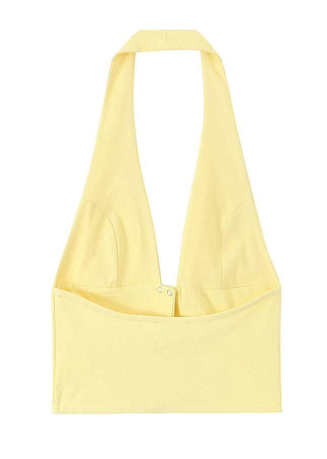 3 Colorway Solid Color Back Hollow Out Hot Sale Casual Fashion Halter tank Tops for Women