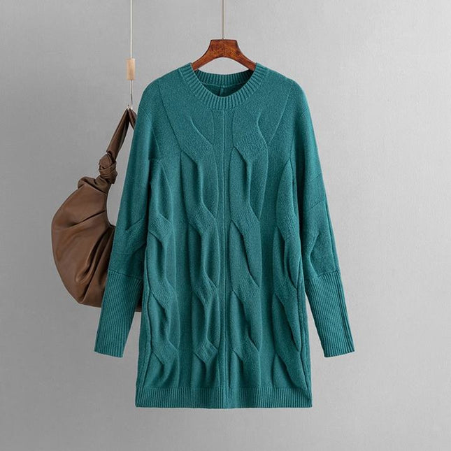 Loose Solid Color Simple Ladies Knitted Sweater
