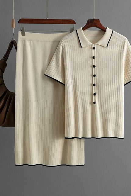 Cross-border Women's Temperament Knitted Skirt Set 2025 Spring and Summer New Fashion Two-piece Set