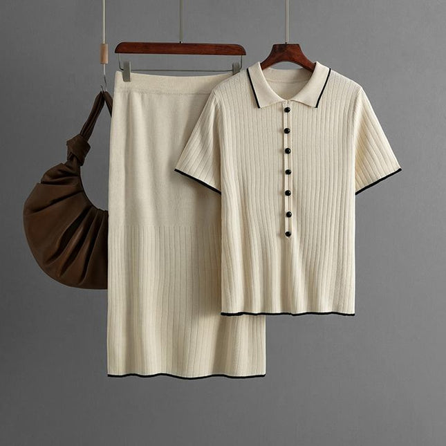 Cross-border Women's Temperament Knitted Skirt Set 2025 Spring and Summer New Fashion Two-piece Set