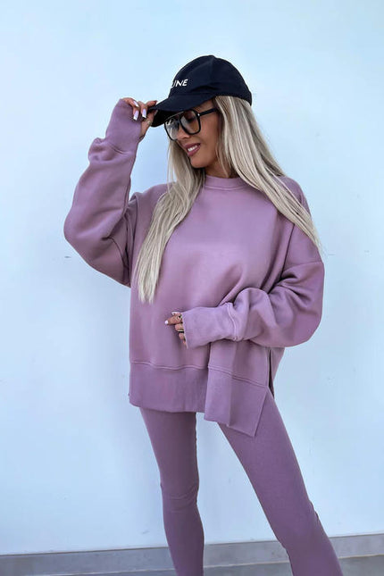 PASUXI High Quality Round Neck Gym Wear Women Sets Tight Sweatpants and Loose Hoodie Two Piece Training Tracksuit