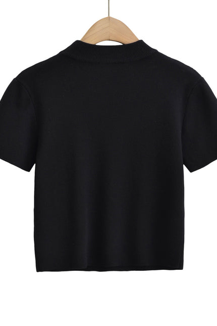 2 Colorway Front Hollow Out Solid Color Short Sleeve Crew Neck Casual Fashion Women Plain t Shirt