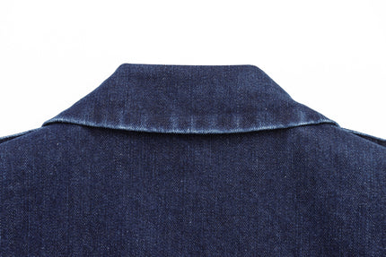 Single Button Denim Blue Color Notched Collar Casual Fashion Jeans Vest Waistcoat for Women