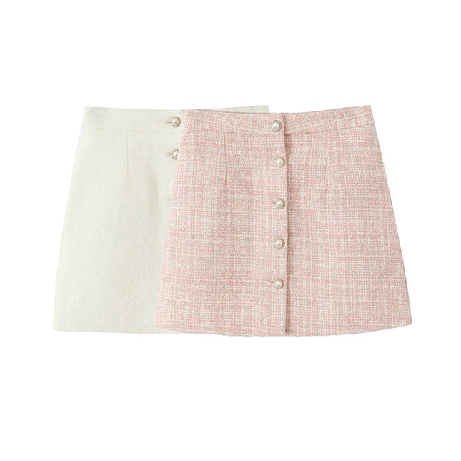 2 Colorway Buttons up Solid Color Hot Sale Casual Fashion Mini Skirt for Women