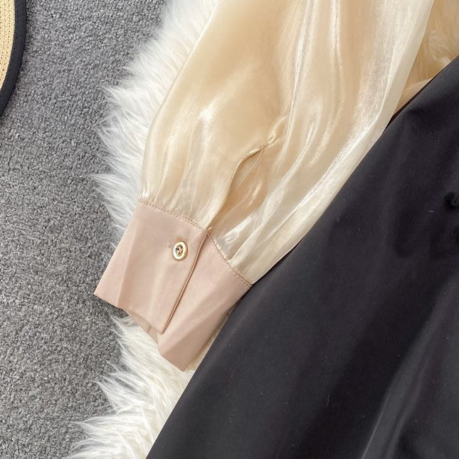 Fashion Long Sleeve Ruffle Women Spring Autumn High Waist Straight Wide Leg Jumpsuit