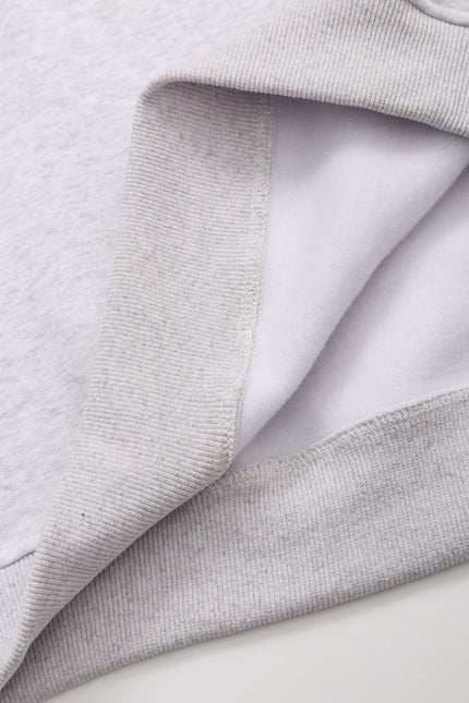 Crew Neck Gray Color Letter Embroidery Long Sleeve Casual Fashion Women Sweatshirt