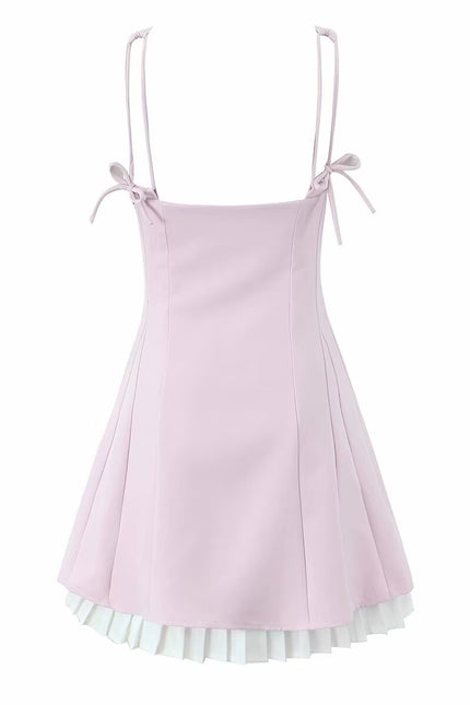 2 Colorway Solid Color Shoulder Strap Hot Sale Casual Fashion Mini slip Dress for Women