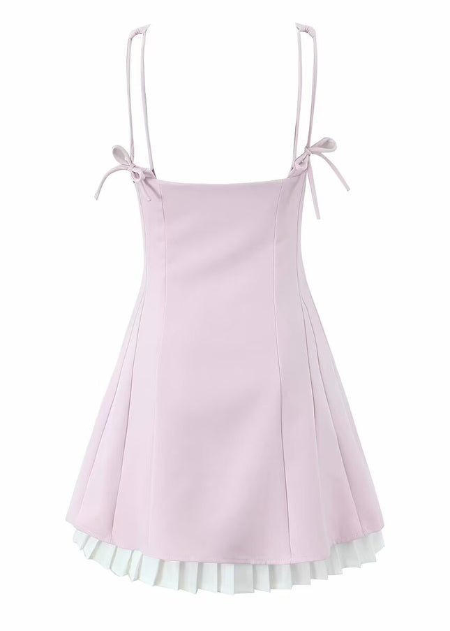 2 Colorway Solid Color Shoulder Strap Hot Sale Casual Fashion Mini slip Dress for Women