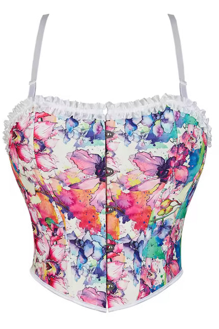 Pink Floral Waist Trainer Corset
