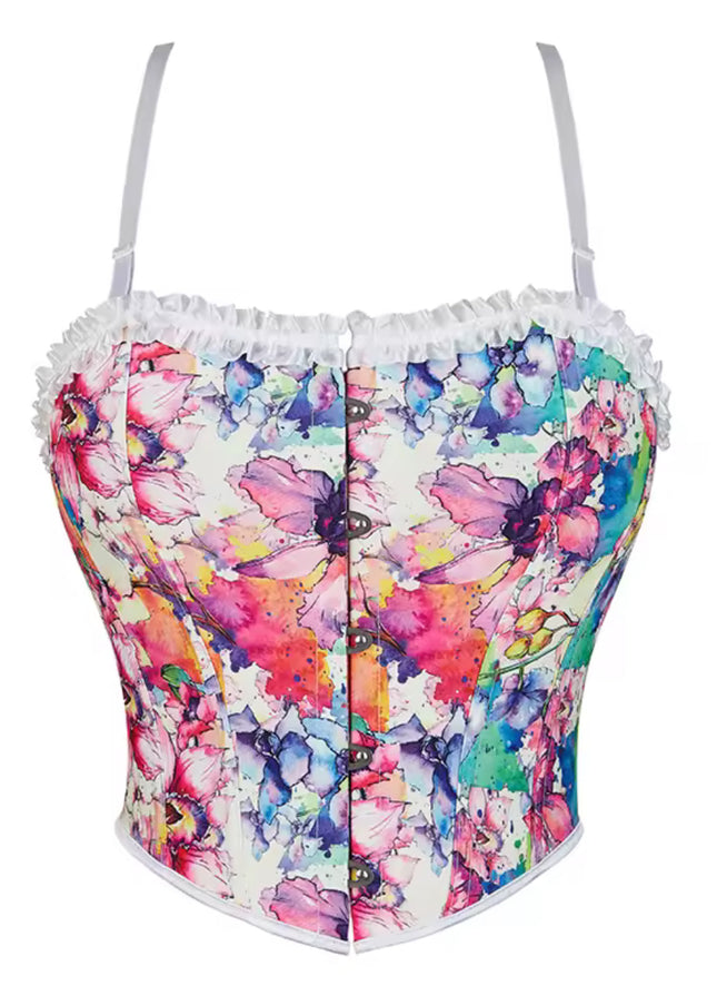 Pink Floral Waist Trainer Corset