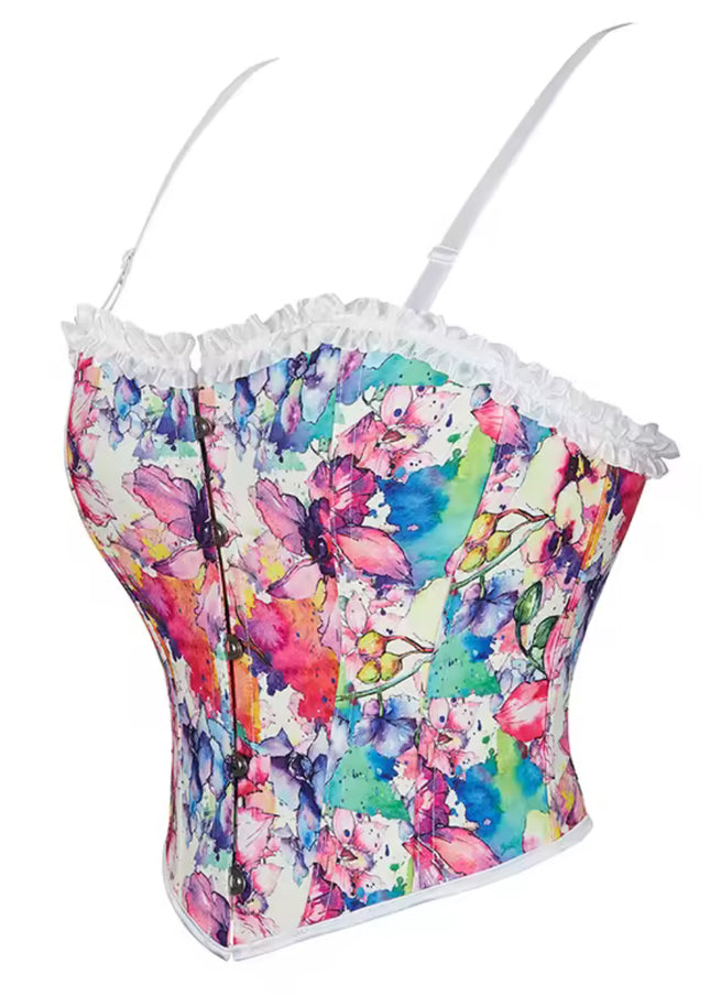 Pink Floral Waist Trainer Corset