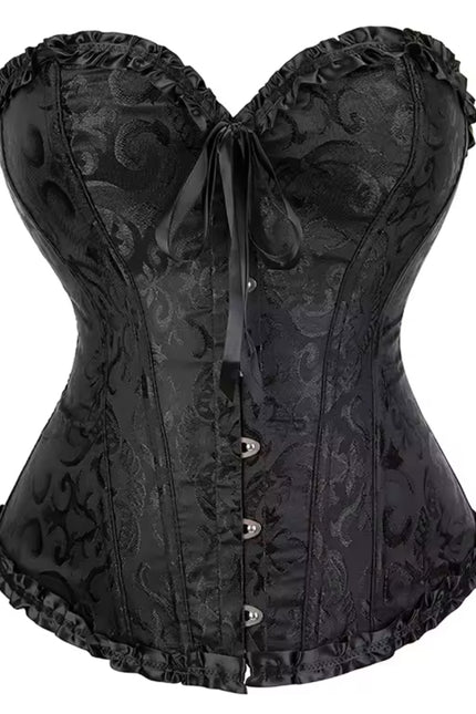 Jacquard Gothic Corset – Floral Embroidered