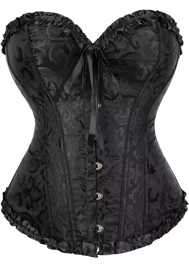 Jacquard Gothic Corset – Floral Embroidered