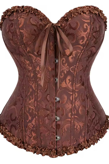 Jacquard Gothic Corset – Floral Embroidered