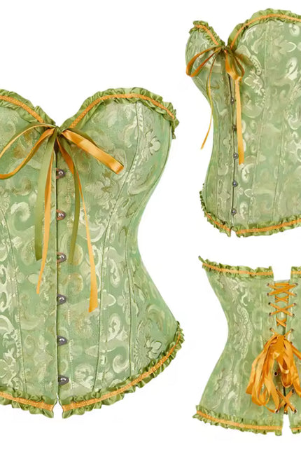 Jacquard Gothic Corset – Floral Embroidered