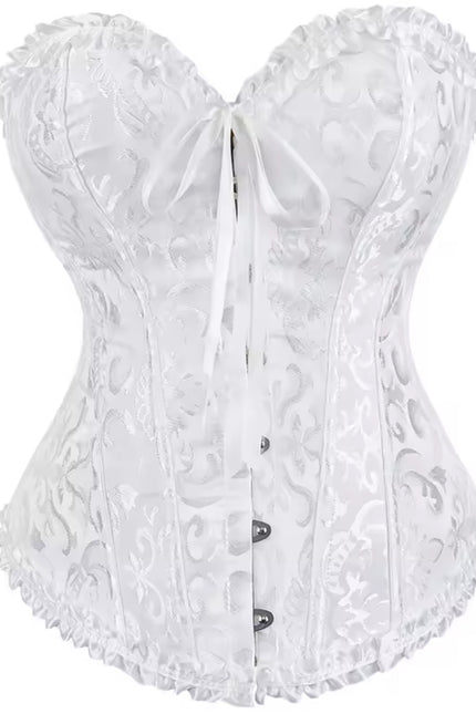 Jacquard Gothic Corset – Floral Embroidered