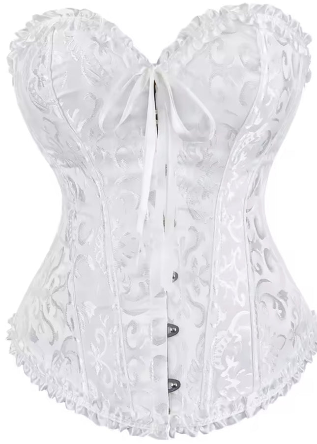 Jacquard Gothic Corset – Floral Embroidered