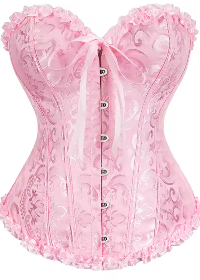 Jacquard Gothic Corset – Floral Embroidered