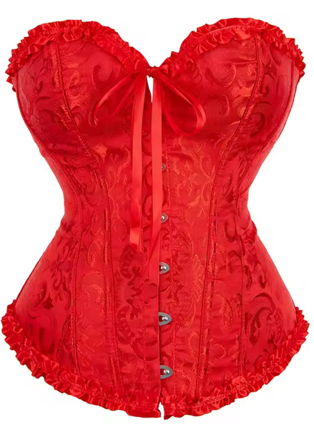 Jacquard Gothic Corset – Floral Embroidered