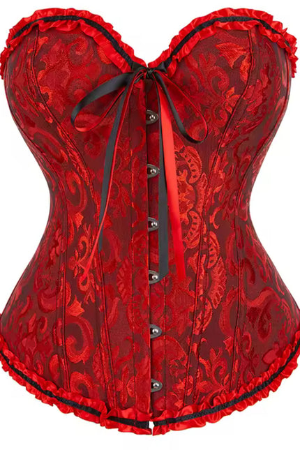 Jacquard Gothic Corset – Floral Embroidered