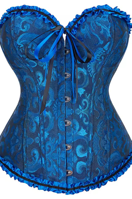 Jacquard Gothic Corset – Floral Embroidered