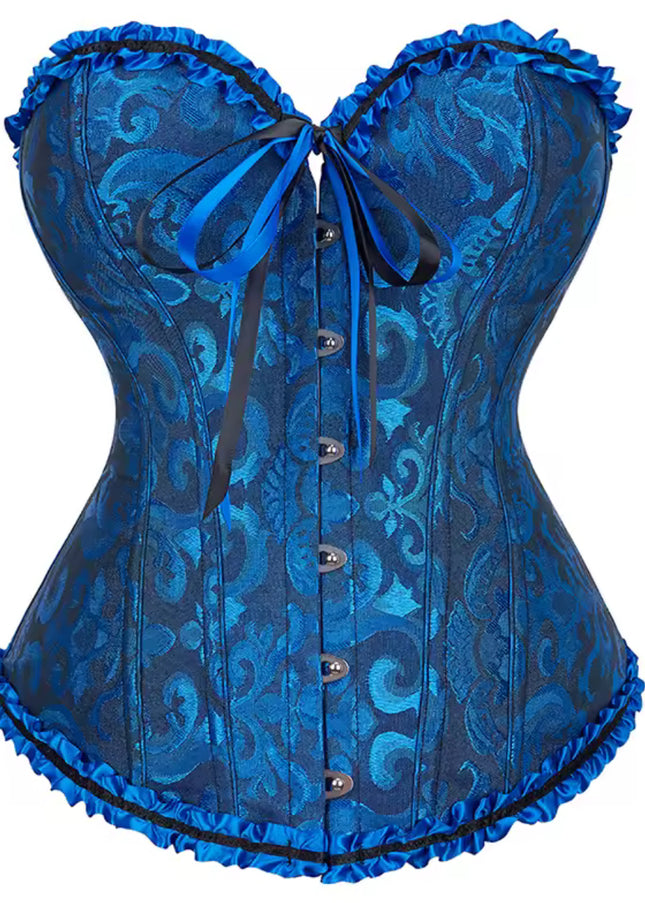 Jacquard Gothic Corset – Floral Embroidered