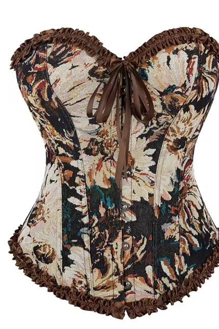 Women's Renaissance Corset – Daisy Jacquard, 12 Plastic Bones
