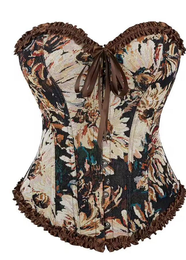 Women's Renaissance Corset – Daisy Jacquard, 12 Plastic Bones