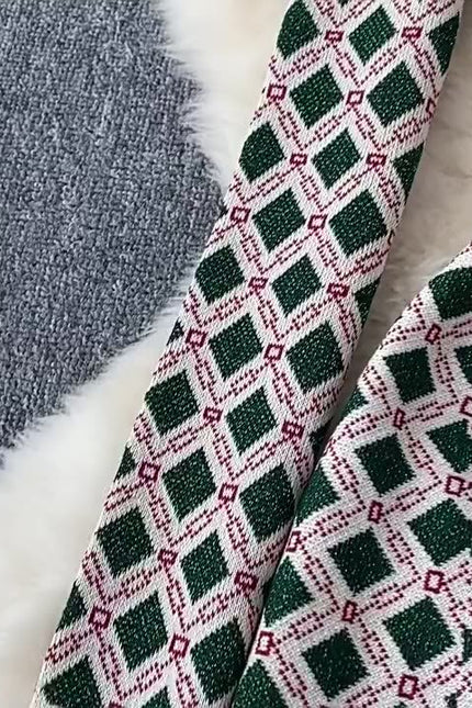 New Autumn and Winter Fashion Long Sleeve Plaid Knitted Casual Dress