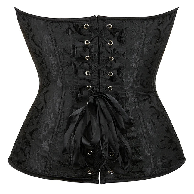 Sexy shaping corset with zipper overbust top black white waist trainer bustier elegant burlesque
