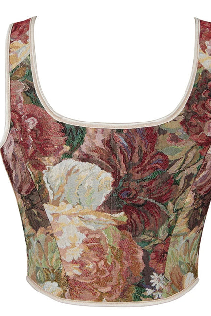 S-xxl printed bandage corsets front renaissance vintage corset for women with lace-up vest boneless
