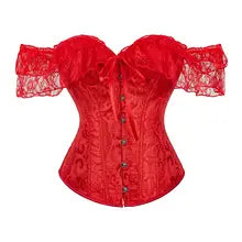 Fashion Stylish Corset Tops Women Off Shoulder Strapless Lace-up Buckle Bustier Corset Lady Lace Sexy Tank Crop Top White Black