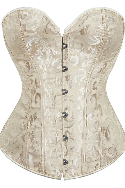 Busk Closure Chest Binder Waist Bustier Top Jacquard Corset Floral Print Corset Plus Size Body Shapers