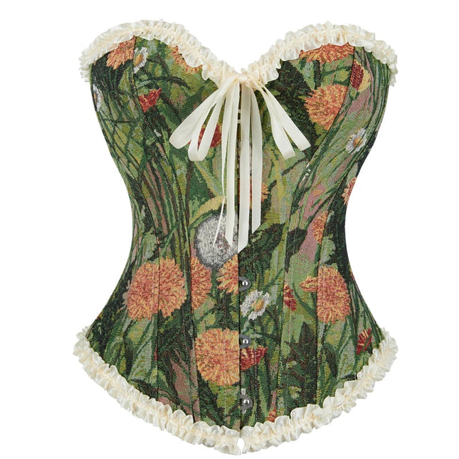 Vintage Printed Renaissance Corset Top for Women