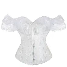 Fashion Stylish Corset Tops Women Off Shoulder Strapless Lace-up Buckle Bustier Corset Lady Lace Sexy Tank Crop Top White Black