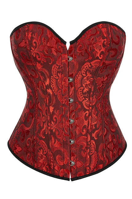 Busk Closure Chest Binder Waist Bustier Top Jacquard Corset Floral Print Corset Plus Size Body Shapers