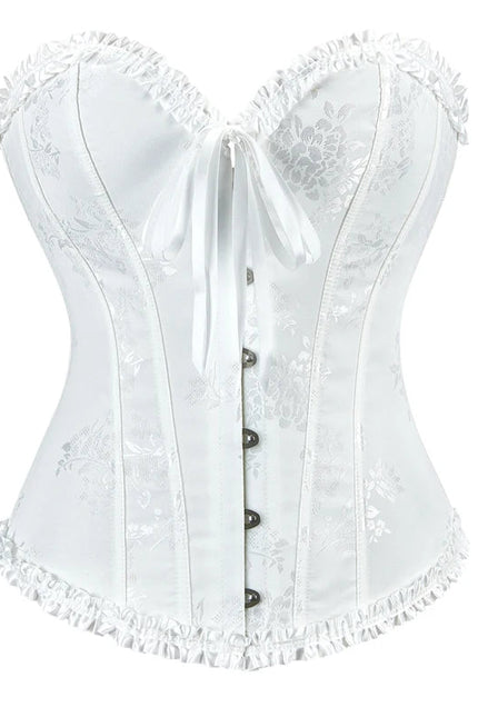 Navy Blue Black Red White Women Lace Gorset Bodycon Lingerie Printed Lace Boned Victorian Corset Tops