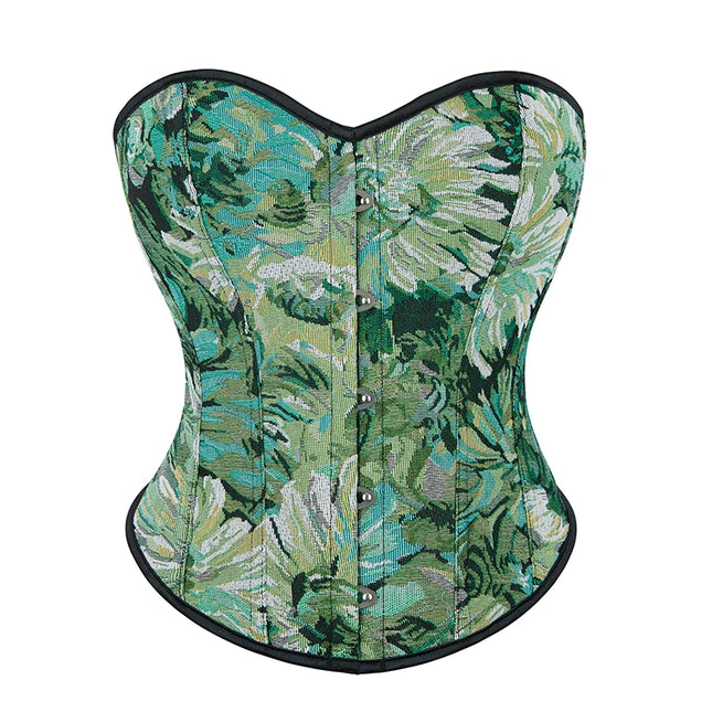 Off-shoulder non-stretch tight lace-up boned corset with shaping top for women