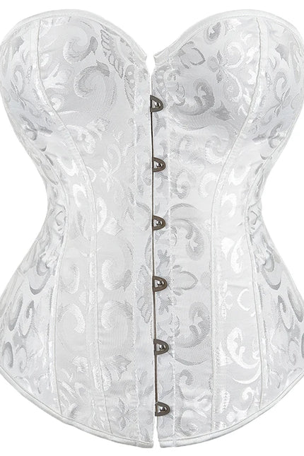 Busk Closure Chest Binder Waist Bustier Top Jacquard Corset Floral Print Corset Plus Size Body Shapers