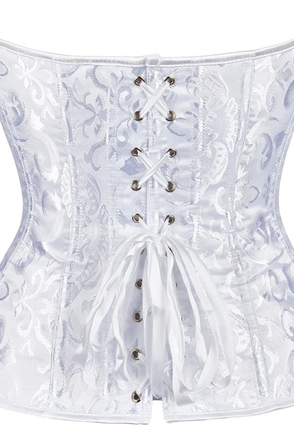 Sexy shaping corset with zipper overbust top black white waist trainer bustier elegant burlesque
