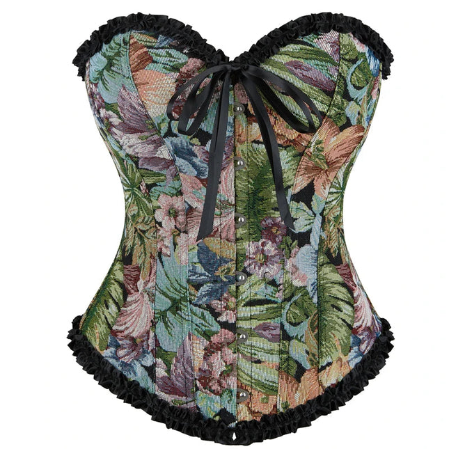 Vintage Printed Renaissance Corset Top for Women