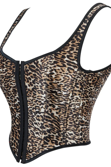 10 Piece Fishbone Support Pajama Dresses Women Sexy Lingerie Chest Binders Bodycon Straps Leopard Corset with Hooks