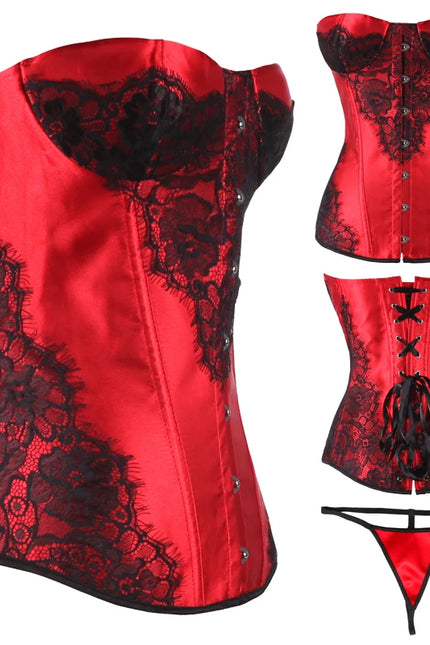 Women Corset Floral Printed Gray Red Purple Green Corset Shapewear Waist Bustier Cincher Top Underwear Corselet
