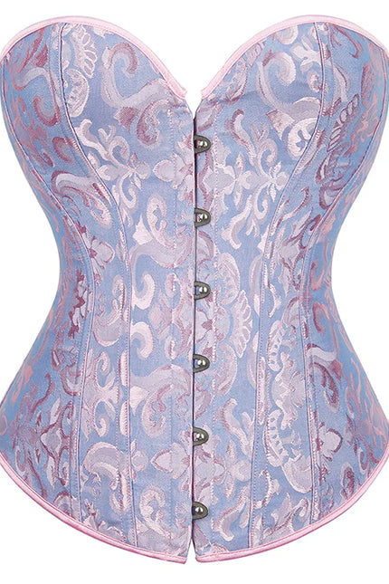 Busk Closure Chest Binder Waist Bustier Top Jacquard Corset Floral Print Corset Plus Size Body Shapers