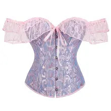 Fashion Stylish Corset Tops Women Off Shoulder Strapless Lace-up Buckle Bustier Corset Lady Lace Sexy Tank Crop Top White Black