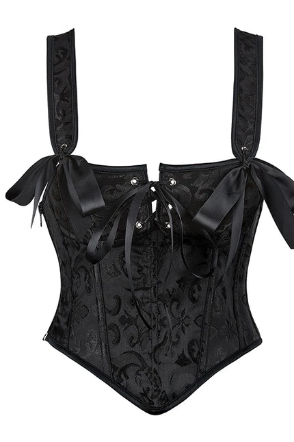 Black Corset Bar Bustier Tank Top Camisole Waist Cincher Summer Shaper Costume