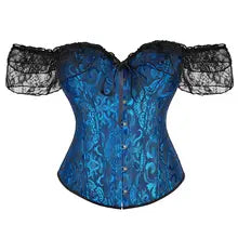 Fashion Stylish Corset Tops Women Off Shoulder Strapless Lace-up Buckle Bustier Corset Lady Lace Sexy Tank Crop Top White Black