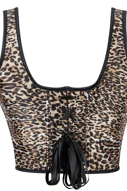 10 Piece Fishbone Support Pajama Dresses Women Sexy Lingerie Chest Binders Bodycon Straps Leopard Corset with Hooks